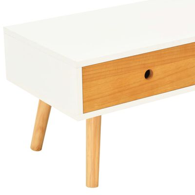 vidaXL TV stolek bílý 120 x 35 x 35 cm masivní borové dřevo