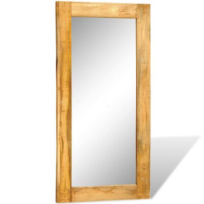 Obdélníkové nástěnné zrcadlo s rámem z masivního dřeva 120 x 60 cm