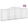 vidaXL Klenut&eacute; gabionov&eacute; ko&scaron;e 8 ks 300x30x100/120cm pozinkovan&eacute; železo