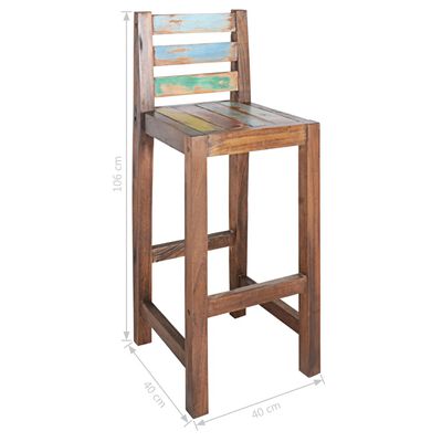 vidaXL Barové stoličky 2 ks masivní recyklované dřevo