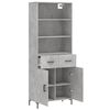 vidaXL Skř&iacute;ň highboard betonově &scaron;ed&aacute; 69,5x34x180 cm kompozitn&iacute; dřevo