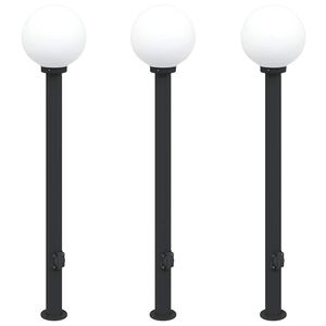 vidaXL Sloupkov&aacute; světla se z&aacute;suvkou 3 ks 120 cm čern&aacute; IP44