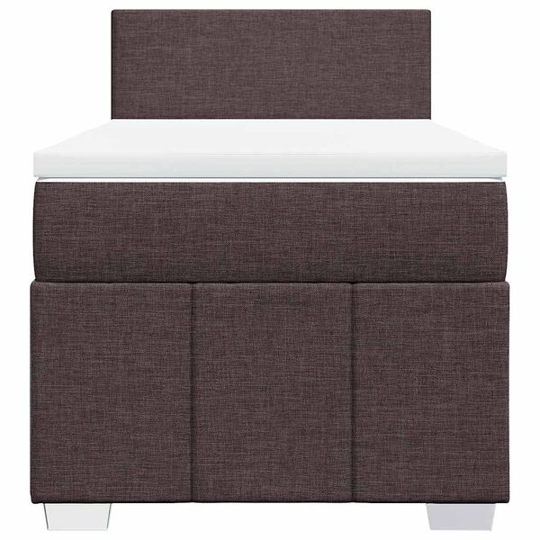 vidaXL Box spring postel s matrac&iacute; tmavě hněd&aacute; 90x200 cm textil