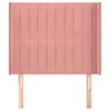 vidaXL Čelo postele typu u&scaron;&aacute;k růžov&eacute; 103x16x118/128 cm samet