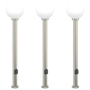 vidaXL Sloupkov&aacute; světla se z&aacute;suvkou 3 ks 120 cm nerezov&aacute; ocel IP44