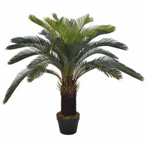 vidaXL Uměl&aacute; rostlina cykas japonsk&yacute; s květin&aacute;čem zelen&aacute; 90 cm