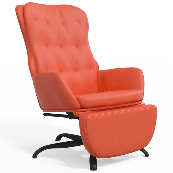 vidaXL Relaxačn&iacute; křeslo s podnožkou červen&eacute; uměl&aacute; kůže