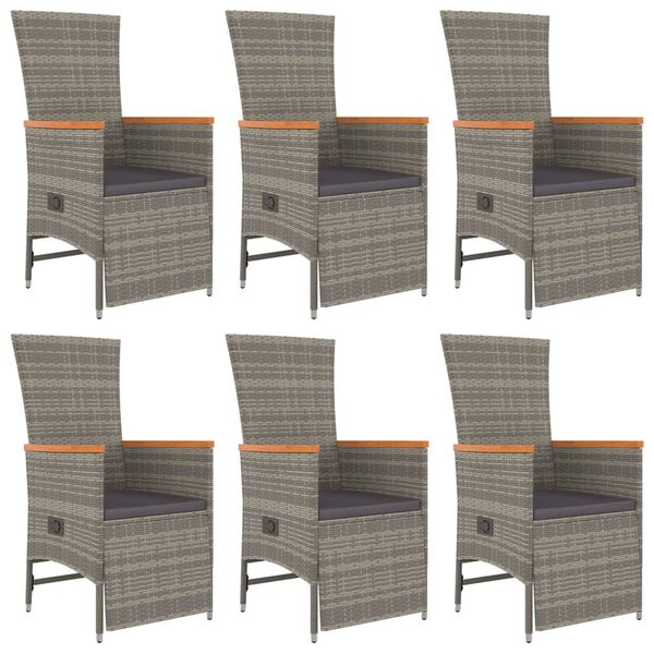 vidaXL 7d&iacute;ln&yacute; zahradn&iacute; j&iacute;deln&iacute; set s podu&scaron;kami &scaron;ed&yacute; polyratan