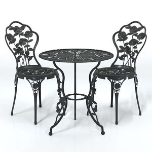 vidaXL 3d&iacute;ln&yacute; bistro set lit&yacute; hlin&iacute;k čern&yacute;