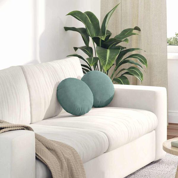 vidaXL Polštáře na sedadla 2 pcs Mořská zelená Ø 40 x 13 cm samet