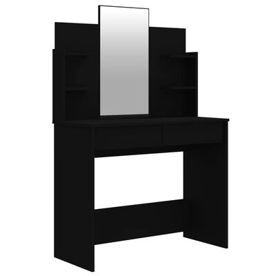 vidaXL Toaletní stolek se zrcadlem černý 96 x 40 x 142 cm