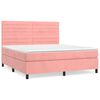 vidaXL Box spring postel s matrac&iacute; růžov&aacute; 180x200 cm samet