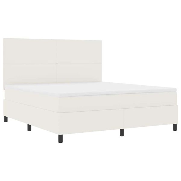 vidaXL Postel s boxspringem Krémová a bílá 203 x 180 x 128 cm