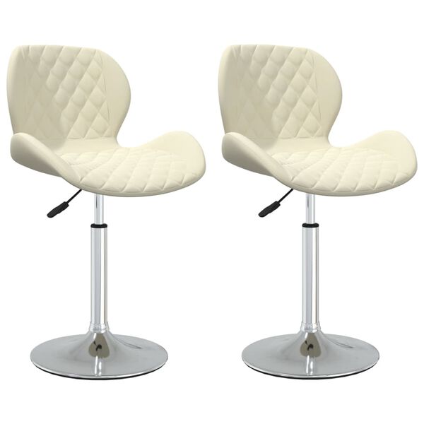 vidaXL Otočn&eacute; j&iacute;deln&iacute; židle 2 ks kr&eacute;mov&eacute; samet