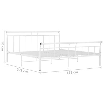 vidaXL Rám postele bílý kovový 160 x 200 cm