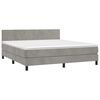 vidaXL Box spring postel s matrac&iacute; světle &scaron;ed&aacute; 180x200 cm samet