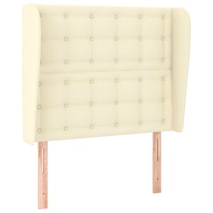 vidaXL Čelo postele typu u&scaron;&aacute;k kr&eacute;mov&eacute; 93 x 23 x 118/128 cm uměl&aacute; kůže