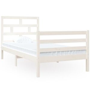 vidaXL R&aacute;m postele b&iacute;l&yacute; 90 x 190 cm Single masivn&iacute; dřevo