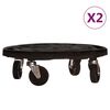vidaXL Voz&iacute;ky na rostliny na kolečk&aacute;ch 2 ks průměr 40 cm čern&eacute; 275 kg