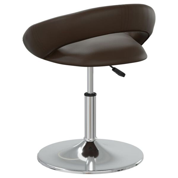 vidaXL Otočn&aacute; j&iacute;deln&iacute; židle hněd&aacute; uměl&aacute; kůže