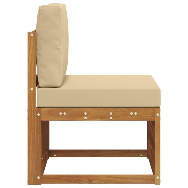 vidaXL Venkovn&iacute; středn&iacute; pohovka Masivn&iacute; ak&aacute;tov&eacute; dřevo Př&iacute;rodn&iacute;