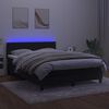 vidaXL Box spring postel s matrac&iacute; a LED čern&aacute; 140x190 cm samet