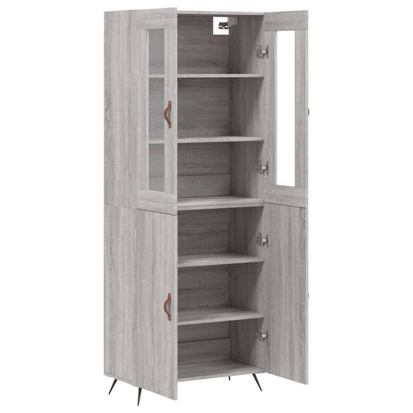 vidaXL Skř&iacute;ň highboard &scaron;ed&aacute; sonoma 69,5 x 34 x 180 cm kompozitn&iacute; dřevo