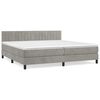 vidaXL Box spring postel s matrac&iacute; světle &scaron;ed&aacute; 200x200 cm samet