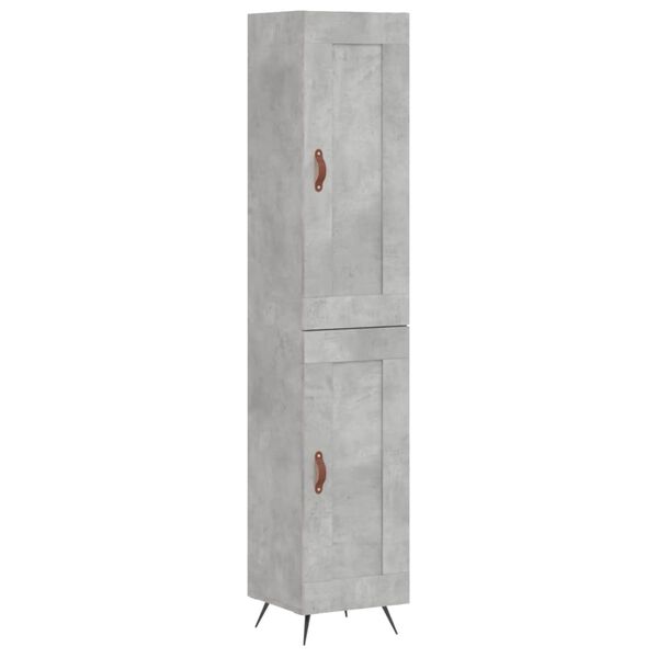 vidaXL Skř&iacute;ň highboard betonově &scaron;ed&aacute; 34,5x34x180 cm kompozitn&iacute; dřevo