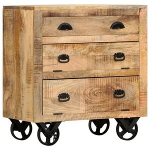 vidaXL Bočn&iacute; skř&iacute;ňka Hněd&aacute; 70 x 38 x 63 cm masivn&iacute; mangovn&iacute;kov&eacute; dřevo
