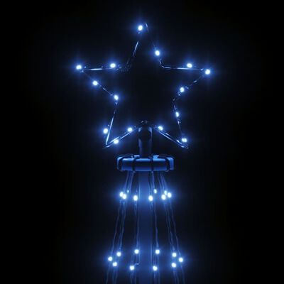 vidaXL Vánoční strom s hrotem 108 modrých LED diod 180 cm