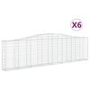 vidaXL Klenut&eacute; gabionov&eacute; ko&scaron;e 6 ks 400x30x100/120cm pozinkovan&eacute; železo
