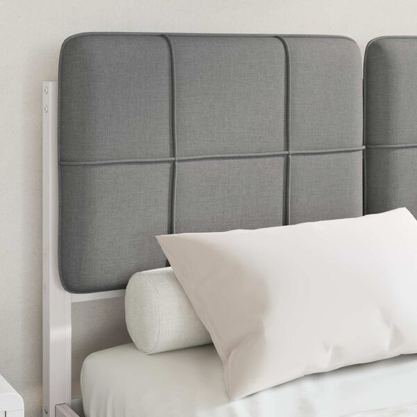 vidaXL R&aacute;m postele s čalouněn&yacute;m čelem s čelo Světle &scaron;ed&aacute; 120 x 200 cm