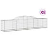 vidaXL Klenut&eacute; gabionov&eacute; ko&scaron;e 8 ks 300x50x60/80 cm pozinkovan&eacute; železo