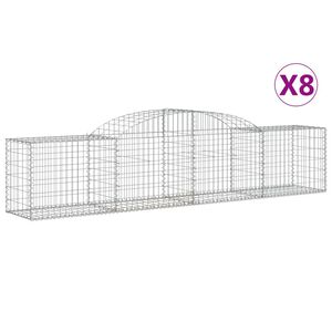 vidaXL Klenut&eacute; gabionov&eacute; ko&scaron;e 8 ks 300x50x60/80 cm pozinkovan&eacute; železo