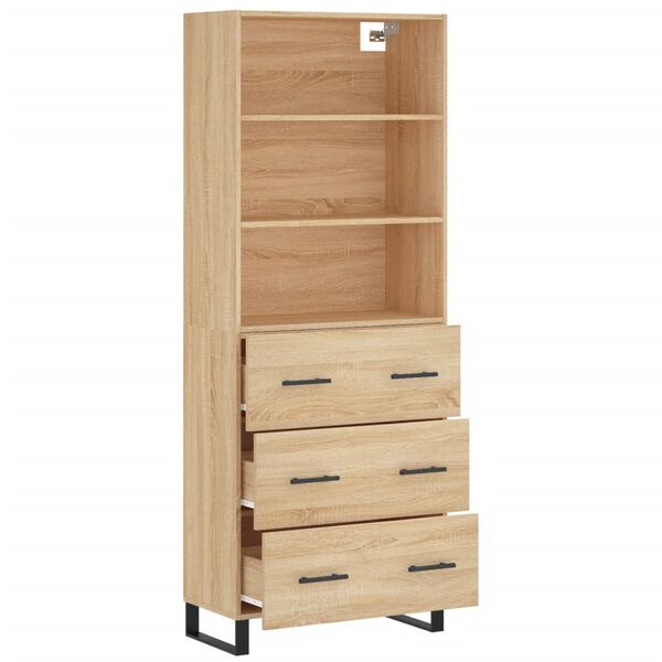 vidaXL Skř&iacute;ň highboard dub sonoma 69,5 x 34 x 180 cm kompozitn&iacute; dřevo