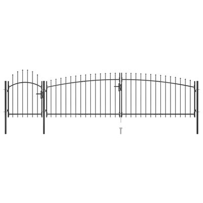 vidaXL Zahradní plotová brána s hroty 5 x 1,5 m černá