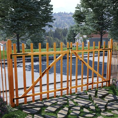 vidaXL Dvoukřídlá zahradní brána impregnované lískové dřevo 300x150 cm