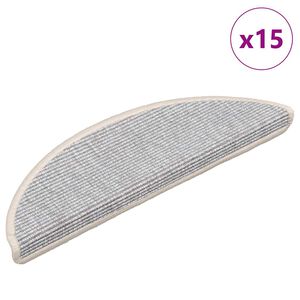 vidaXL Schodov&eacute; rohože 15 ks 56 x 17 x 3 cm stř&iacute;brn&eacute;, půlkulat&eacute;