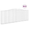 vidaXL Klenut&eacute; gabionov&eacute; ko&scaron;e 15ks 400x30x140/160cm pozinkovan&eacute; železo