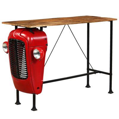 vidaXL Barový stůl traktor z mangovníkového dřeva červený 60x150x107cm
