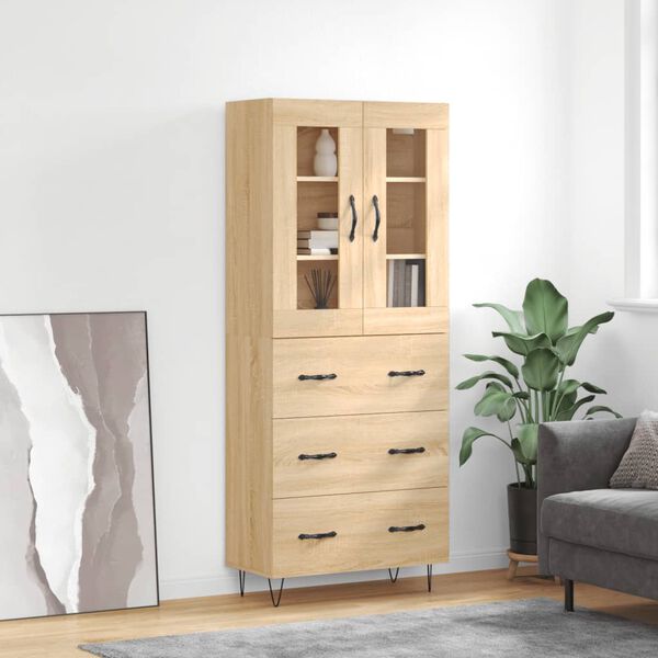 vidaXL Skř&iacute;ň highboard dub sonoma 69,5 x 34 x 180 cm kompozitn&iacute; dřevo