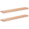 vidaXL Parapety 2 ks Př&iacute;rodn&iacute; 100 x 15 x 2 cm Masivn&iacute; bukov&eacute; dřevo