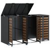 vidaXL Úložný box na 3 popelnice Antracit 340 x 77,5 x 115,5 cm Ocel