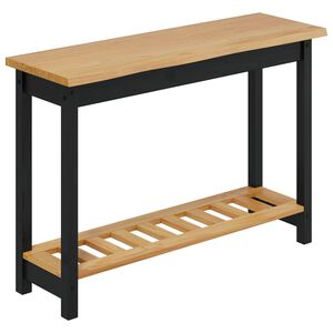VidaXL Konzolov&yacute; stolek s polic&iacute; EKAI Čern&aacute; 112 x 35 x 76 cm
