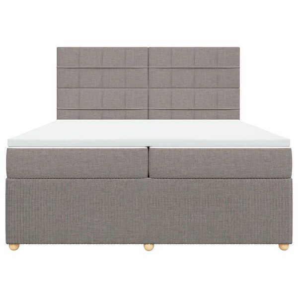 vidaXL Box spring postel s matrac&iacute; taupe 200x200 cm textil