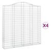 vidaXL Klenut&eacute; gabionov&eacute; ko&scaron;e 4 ks 200x30x200/220cm pozinkovan&eacute; železo