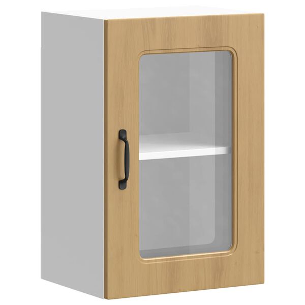 vidaXL Kuchyňsk&aacute; n&aacute;stěnn&aacute; skř&iacute;ňka se skleněn&yacute;mi dv&iacute;řky &bdquo;Kalmar&ldquo; dub řemesln&yacute;, imitace dřeva