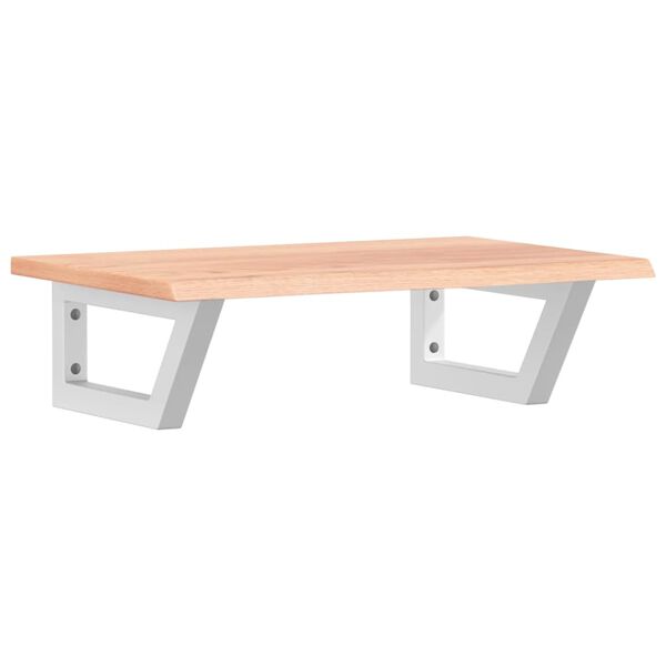 vidaXL Deska pod umyvadlo n&aacute;stěnn&aacute; ocel a masivn&iacute; dubov&eacute; dřevo