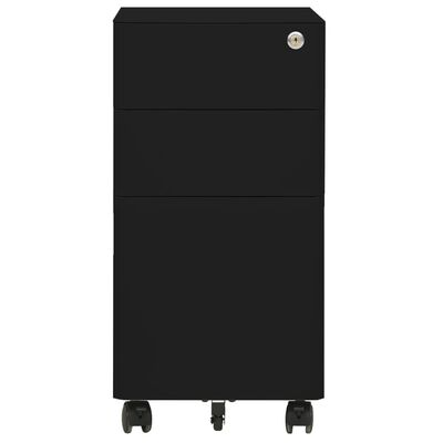 vidaXL Mobilní kartotéka černá 30 x 45 x 59 cm ocel